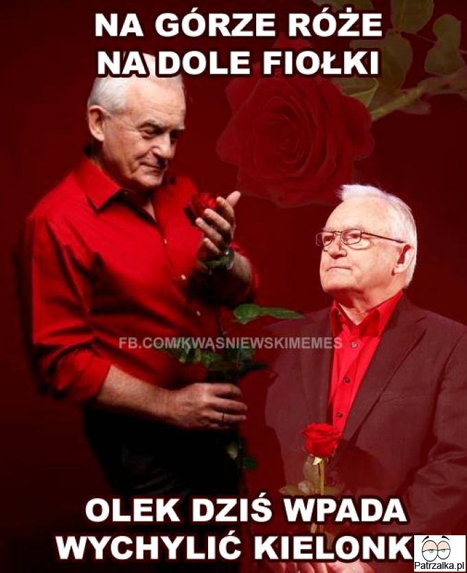 Na górze róże na dole fiołki