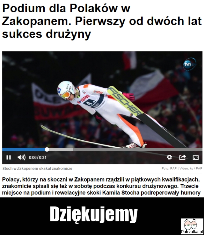 Polscy skoczkowie zajęli trzecie miejsce w skokach drużynowych