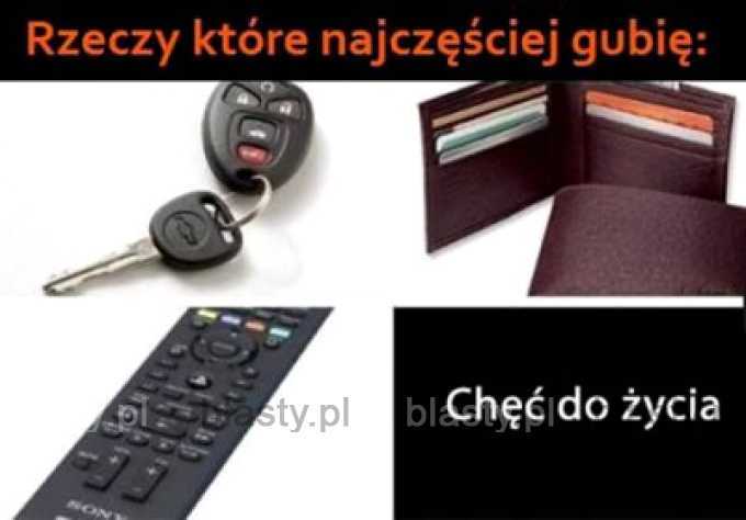 Rzeczy które najczęsciej gubie