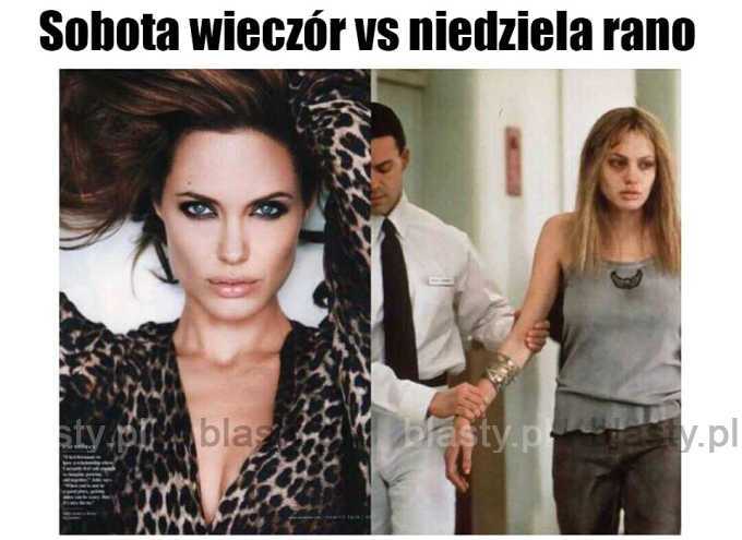 Sobota wieczór vs niedziela rano