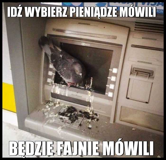 Idź wybierz pieniądze mówili, będzie fajnie mówili