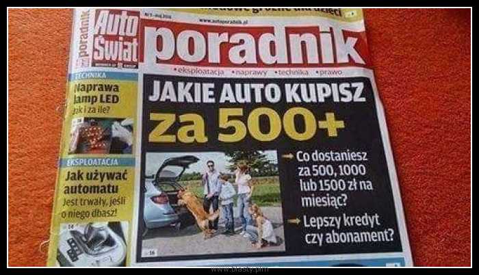 Poradnik jakie auto kupisz za 500plus