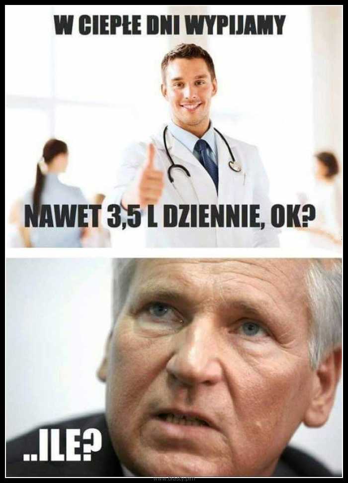 W ciepłe dni wypijamy do 3,5 litra