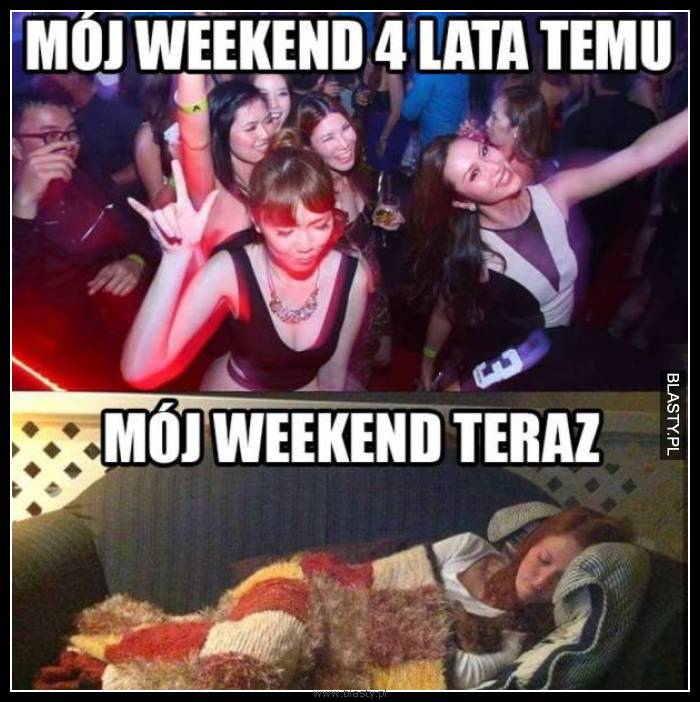 Mój weekend 4 lata temu vs mój weekend teraz