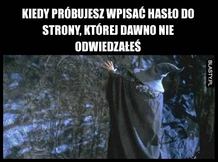 Kiedy próbujesz wpisać hasło do strony