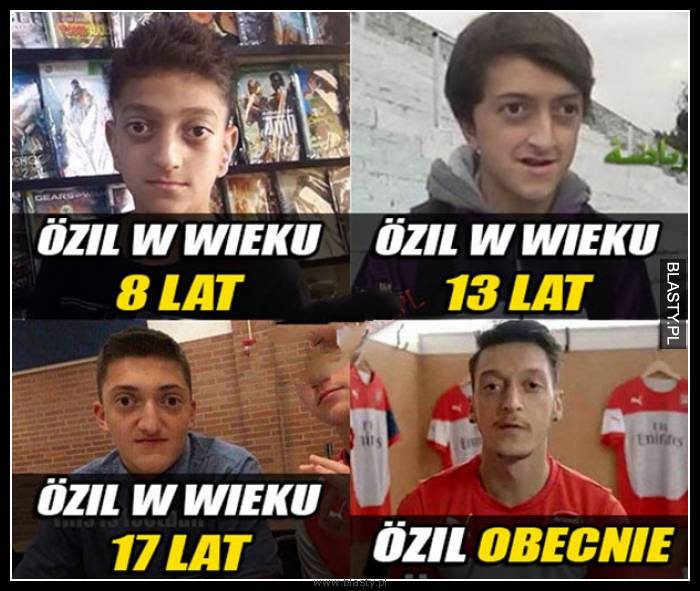 Ozil w wieku 8 vs 13 vs 17 vs obecnie