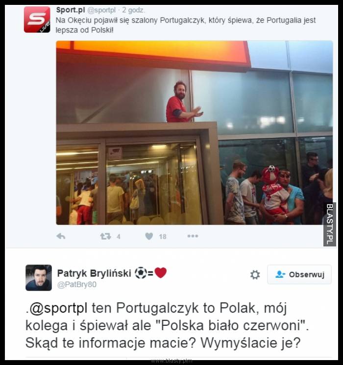 Powitanie piłkarzy reprezentacji polski - szalony portugalczyk