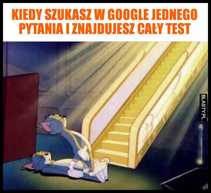 Kiedy szukasz w google jednego pytania i znajdujesz cały test