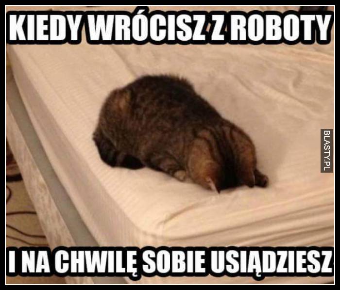 Kiedy wrócisz z roboty i na chwilę sobie usiądziesz