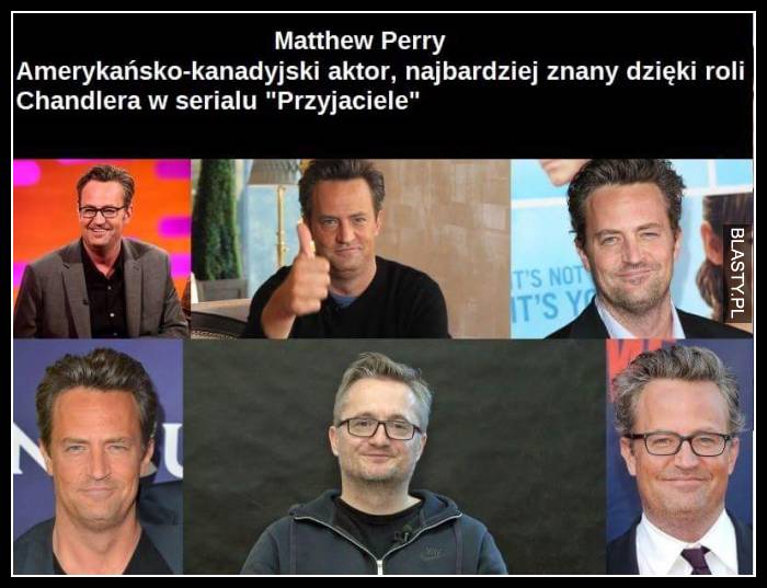 Matthew Perry amerykański aktor najbardziej znany dzięki roli chandlera w serialu Przyjaciele
