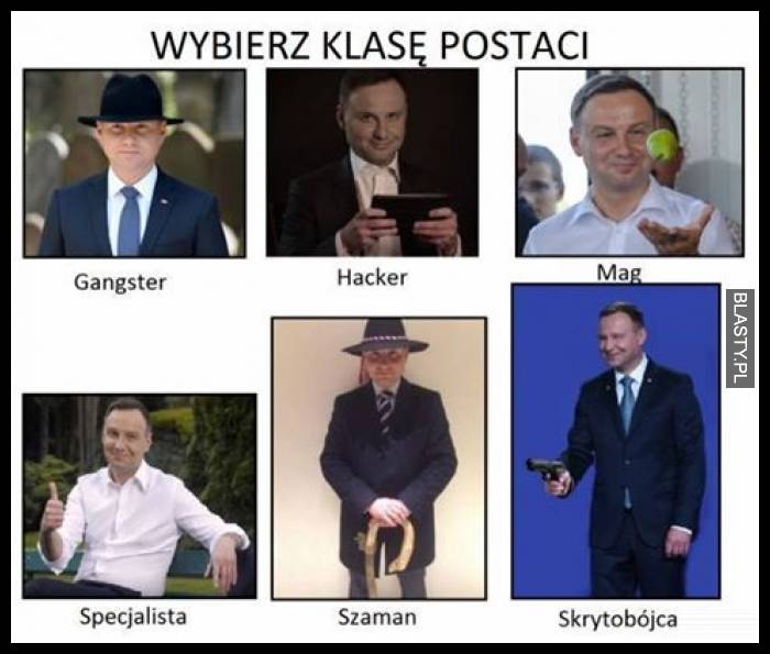 Wybierz klasę postaci