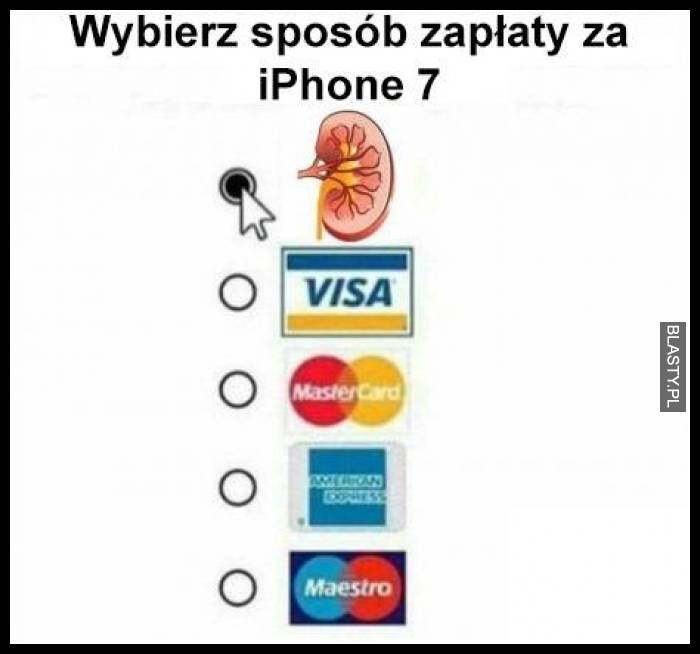 Wybierz sposób zapłaty za iPhone 7