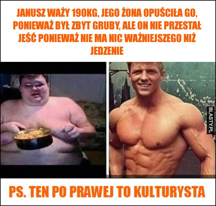 Janusz waży 190kg, jego żona opuściła go, ponieważ był zbyt gruby, ale on nie przestał jeść
