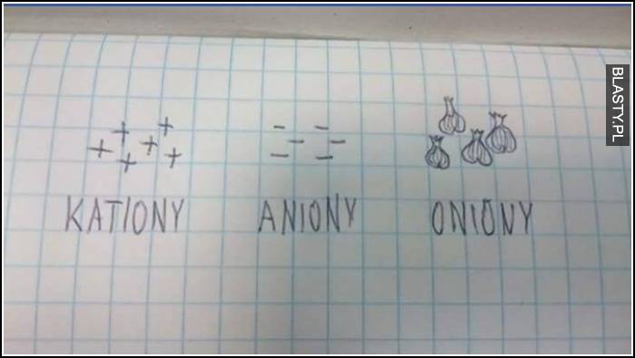 Kationy aniony oniony