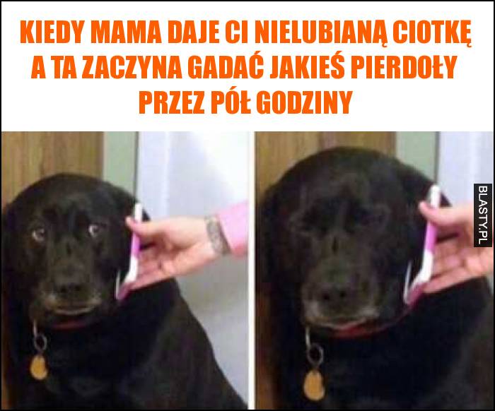 Kiedy mama daje Ci nielubianą ciotkę a ta zaczyna gadać jakieś pierdoły przez pół godziny