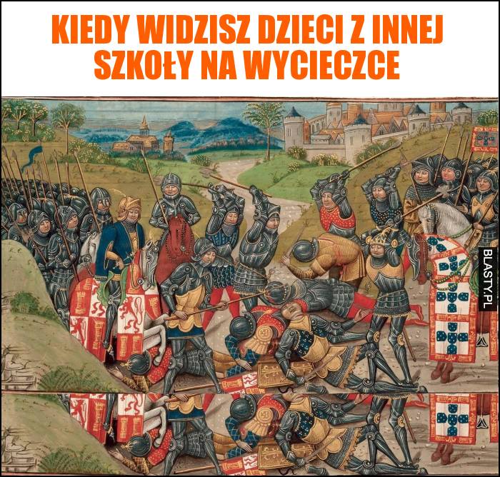 Kiedy widzisz dzieci z innej szkoły na wycieczce