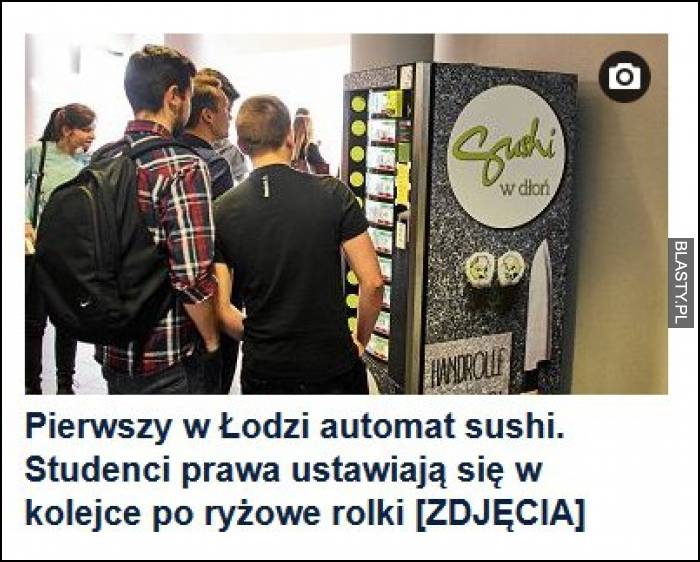 Pierwszy w Łodzi automat sushi - studenci prawa ustawiają się w kolejki po ryżowe rolki