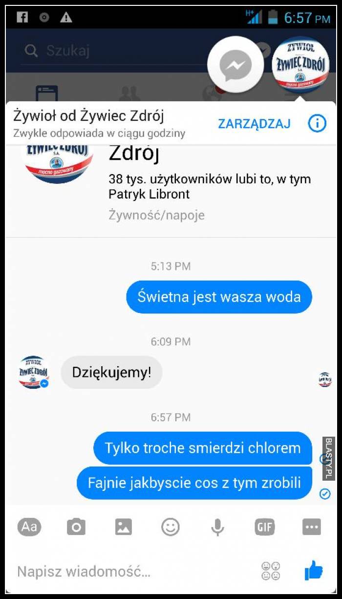 Świetna jest wasza woda, tylko trochę śmierdzi chlorem