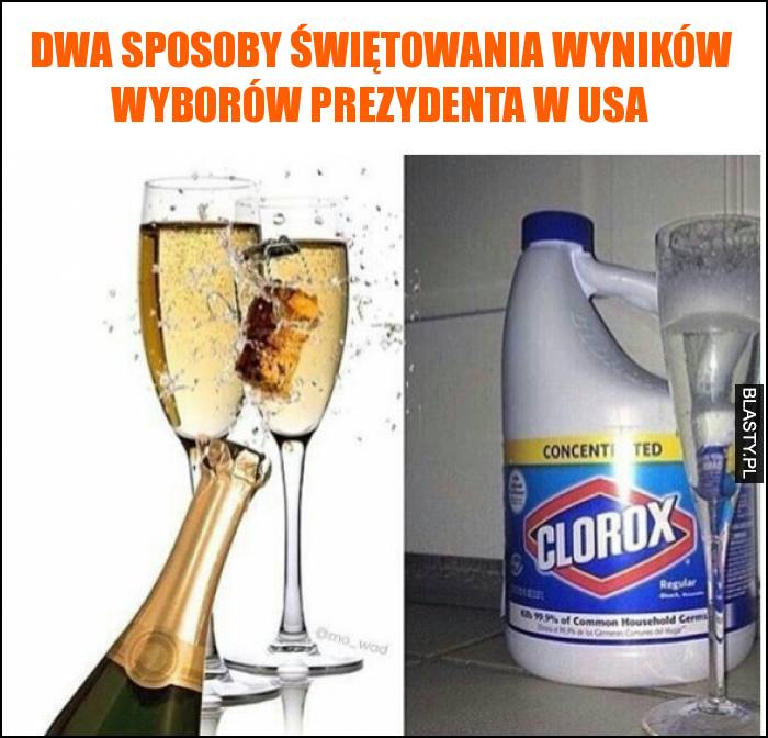 Dwa sposoby świętowania wyników wyborów prezydenta w USA