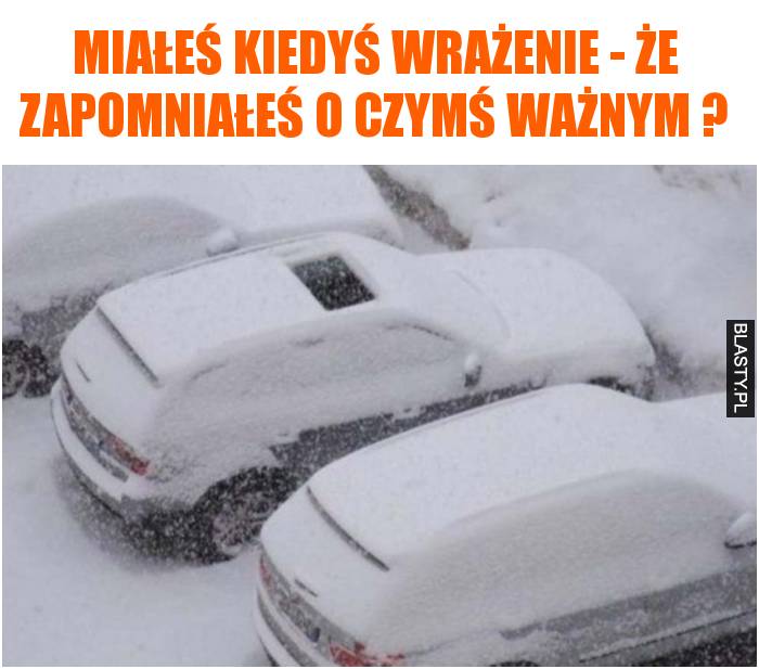 Miałeś kiedyś wrażenie - że zapomniałeś o czymś ważnym ?