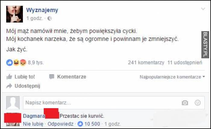 Mój mąż namówił mnie żebym powiększyła cycki