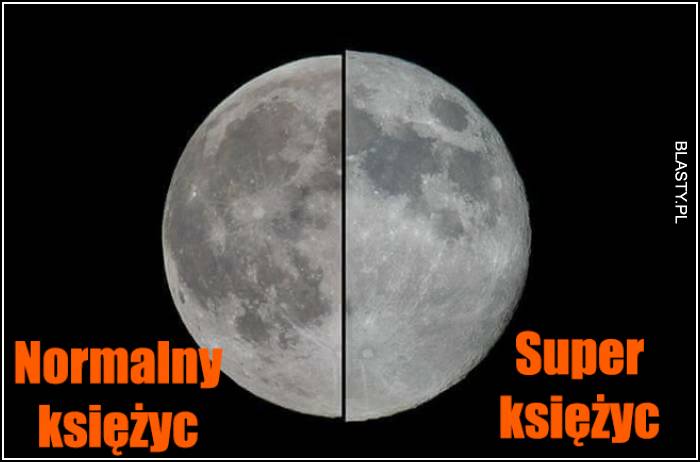 Normalny księżyc vs super księżyc