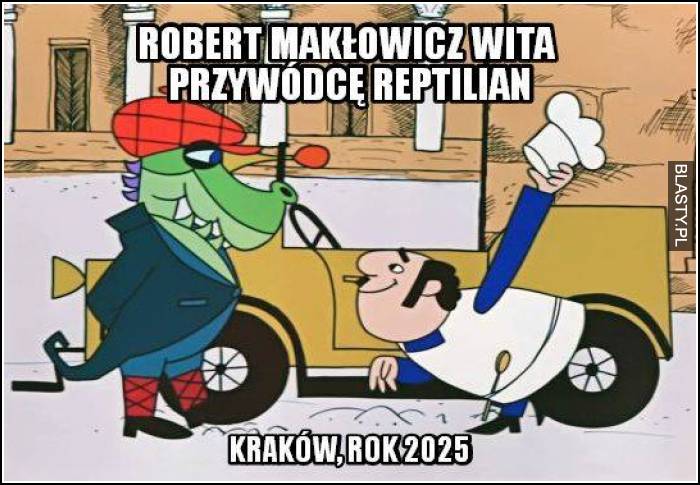 Robert Makłowicz wita przywódce Reptilian