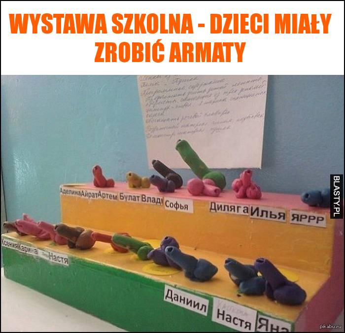 Wystawa szkolna - dzieci miały zrobić armaty