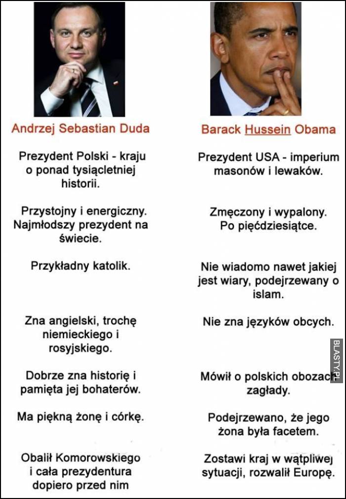 Andrzej Duda vs Barack Obama