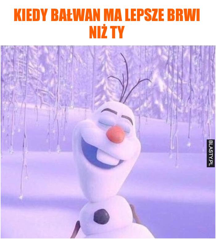 Kiedy bałwan ma lepsze brwi niż Ty