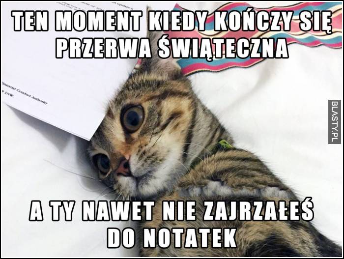 Ten moment kiedy kończy się przerwa świąteczna