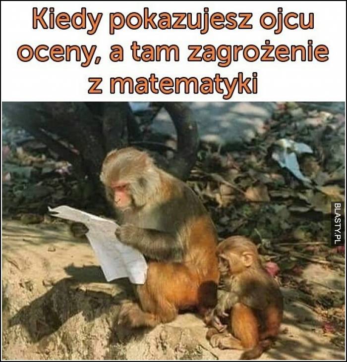 Kiedy pokazujesz ojcu oceny, a tam zagrożenie z matmy