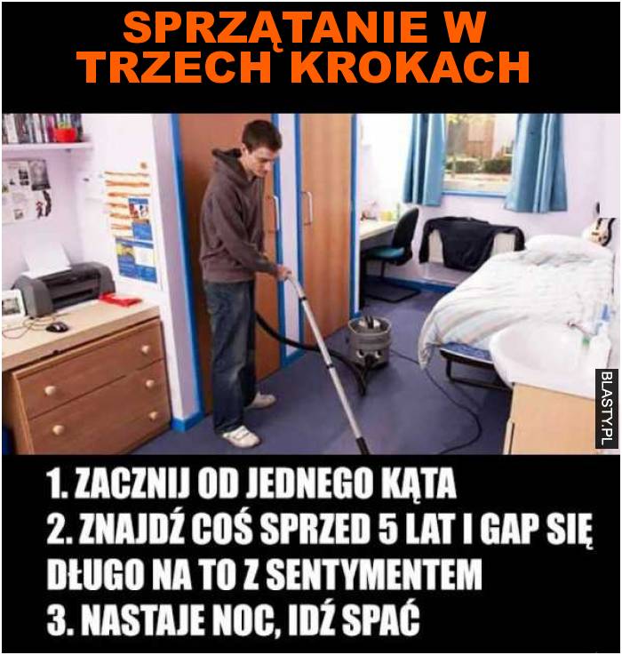 sprzątanie w trzech krokach