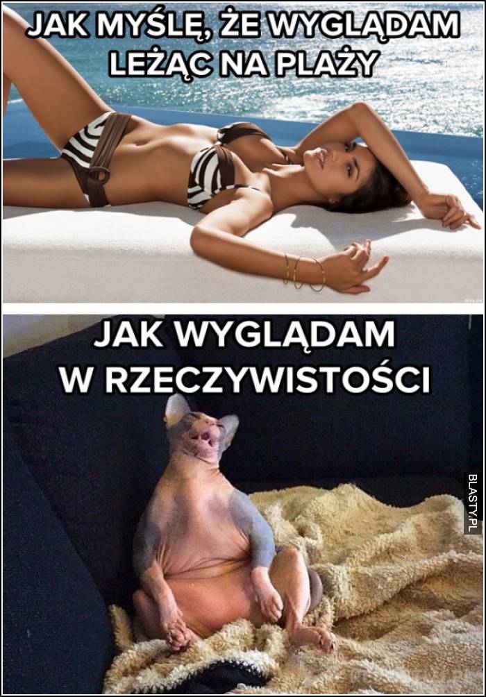 jak myślę, że wyglądam na plaży