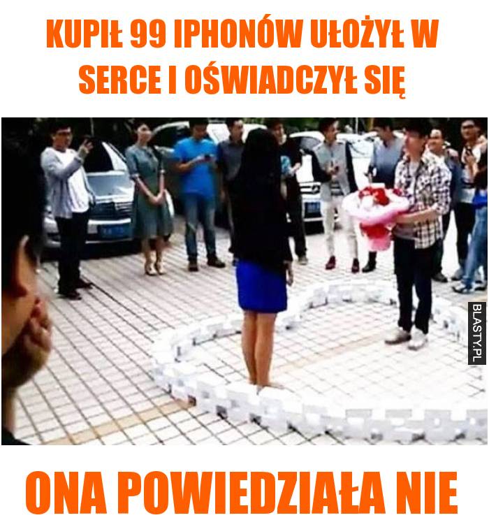 Kupił 99 iphonów ułożył w serce i oświadczył się