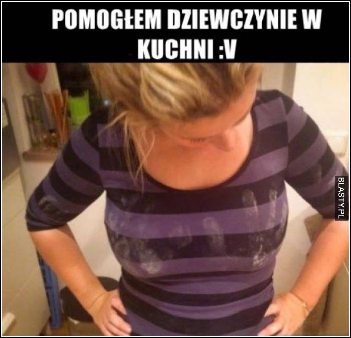 pomoc dziewczynie w kuchni