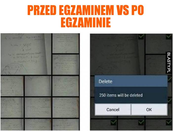 Przed egzaminem vs Po egzaminie