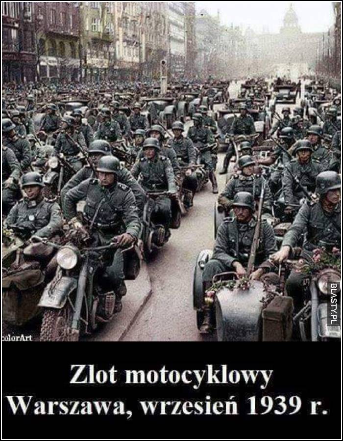 Zlot motocyklowy Warszawa Wrzesień 1939