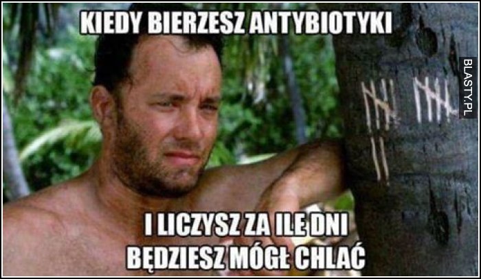 Kiedy bierzesz antybiotyki i liczysz za ile dni będziesz mógł chlać