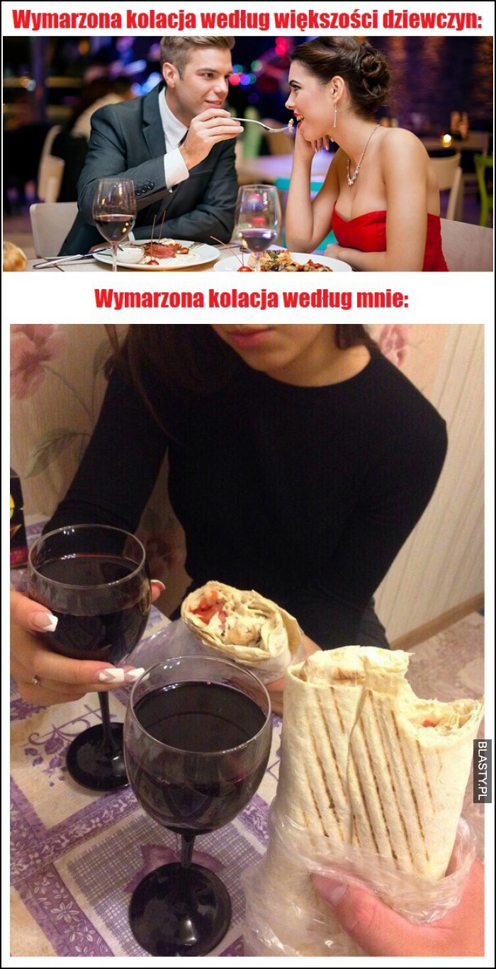 kolacja według kobiety
