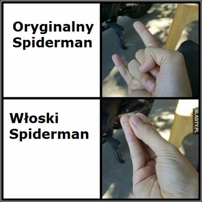 Oryginalny spider man vs włoski spiderman