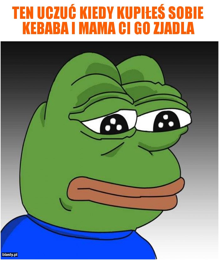 Ten uczuć kiedy kupiłeś sobie kebaba i mama Ci go zjadla