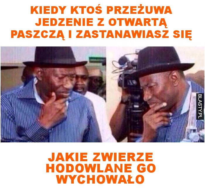 kiedy ktoś przeżuwa jedzenie z otwartą paszczą