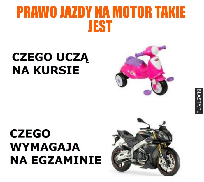 Prawo jazdy na motor takie jest