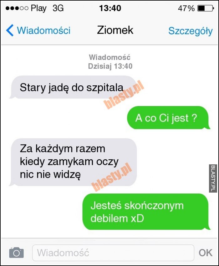 Stary jadę do szpitala