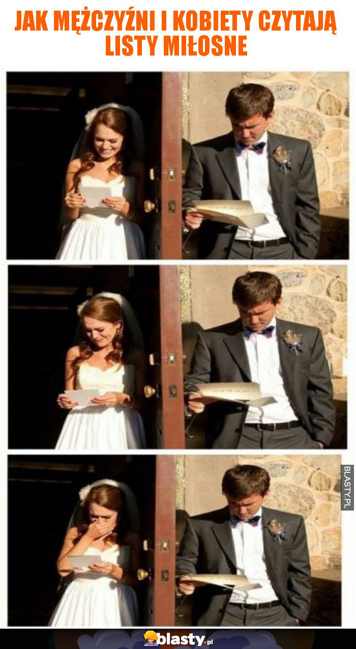 Jak mężczyźni i kobiety czytają listy miłosne