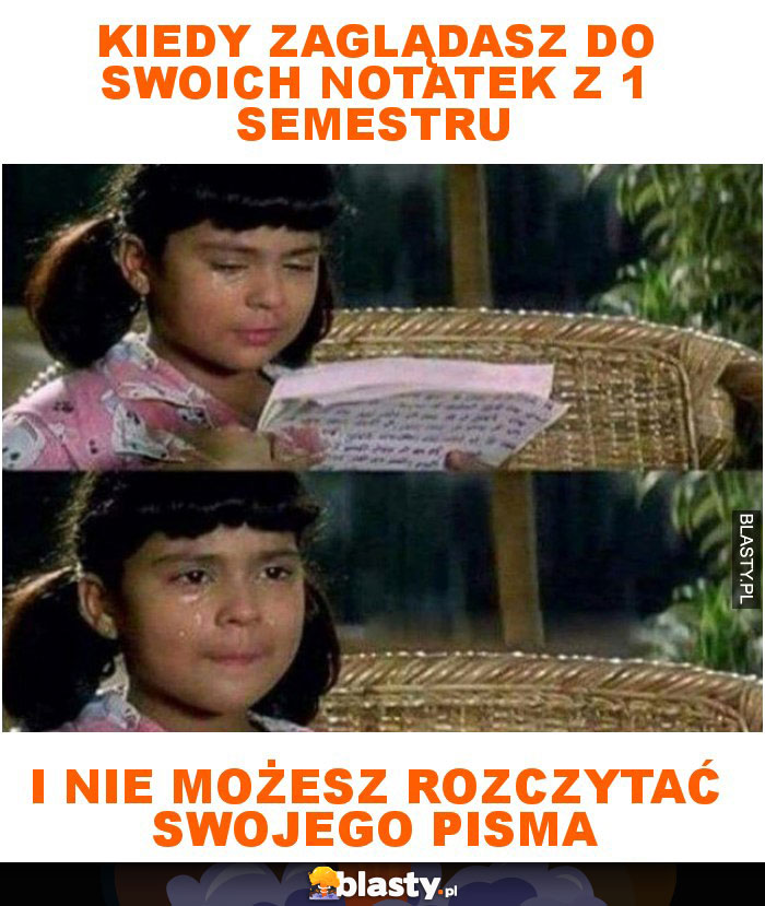 Kiedy zaglądasz do swoich notatek z 1 semestru