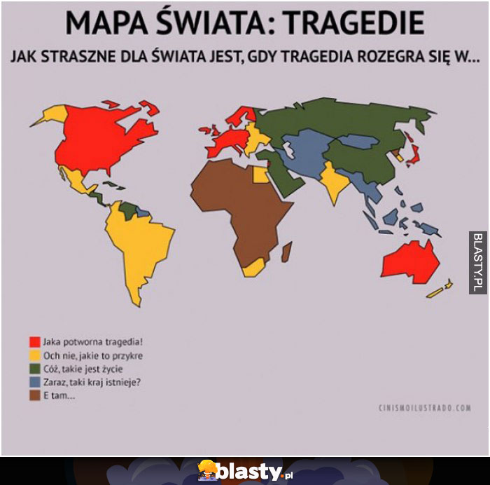 Mapa świata i jej tragedie