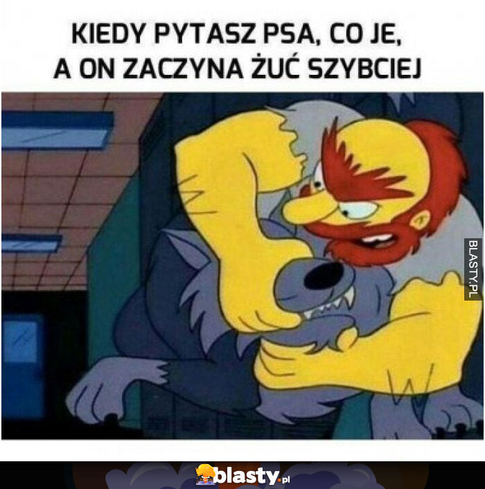 Kiedy pytasz psa co je, a on zaczyna żuć szybciej