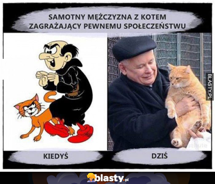 Samotny mężczyzna z kotem...